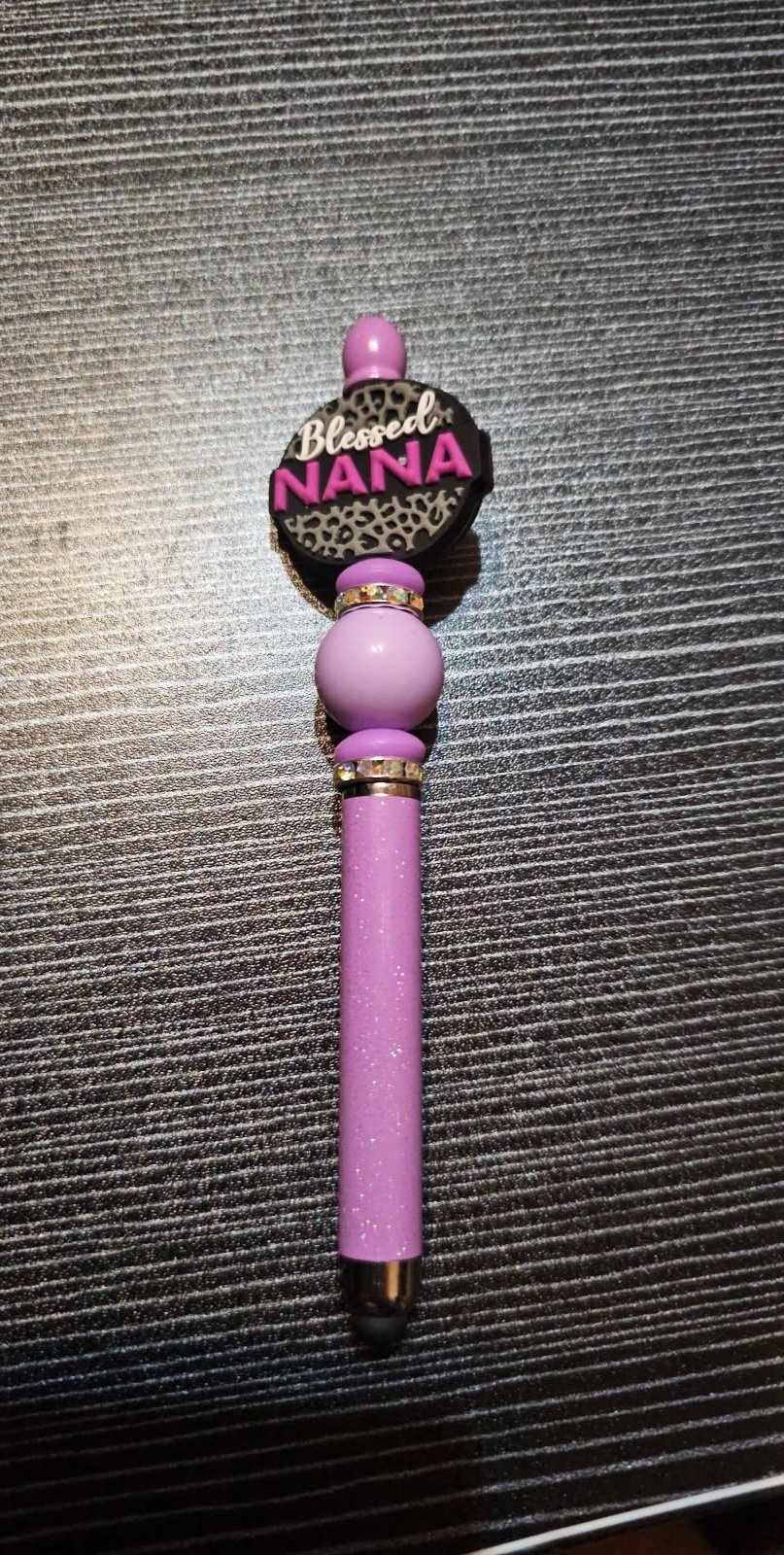 Blessed Nana cheetah focal lilac stylus pen
