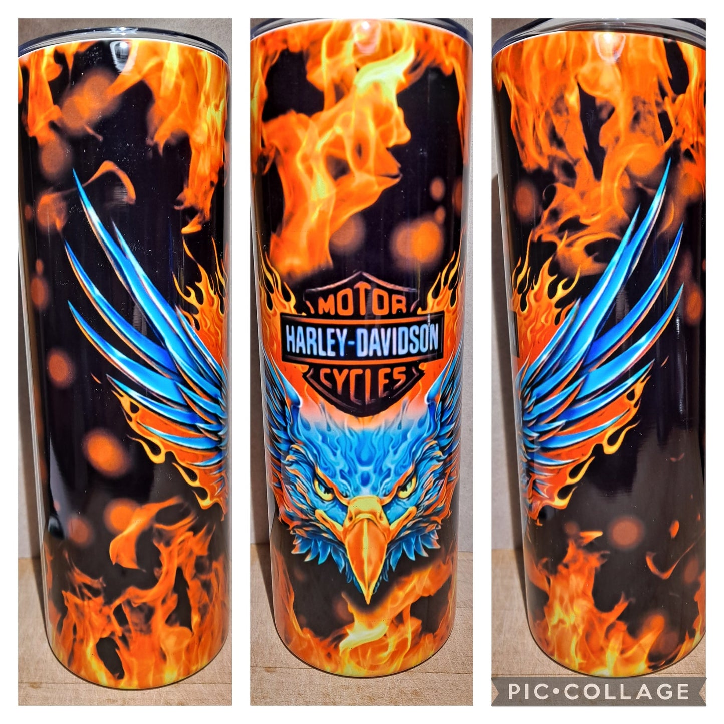 Harley Davidson blue. Wings
