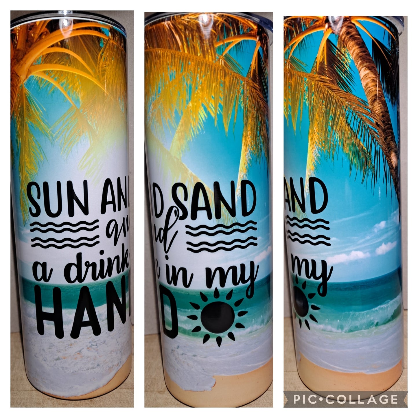 Sun and sand with a drink in my hand
