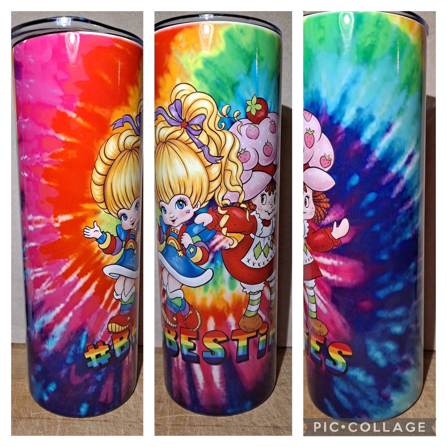 Tie Dye rianbow brite and strawberry shortcake