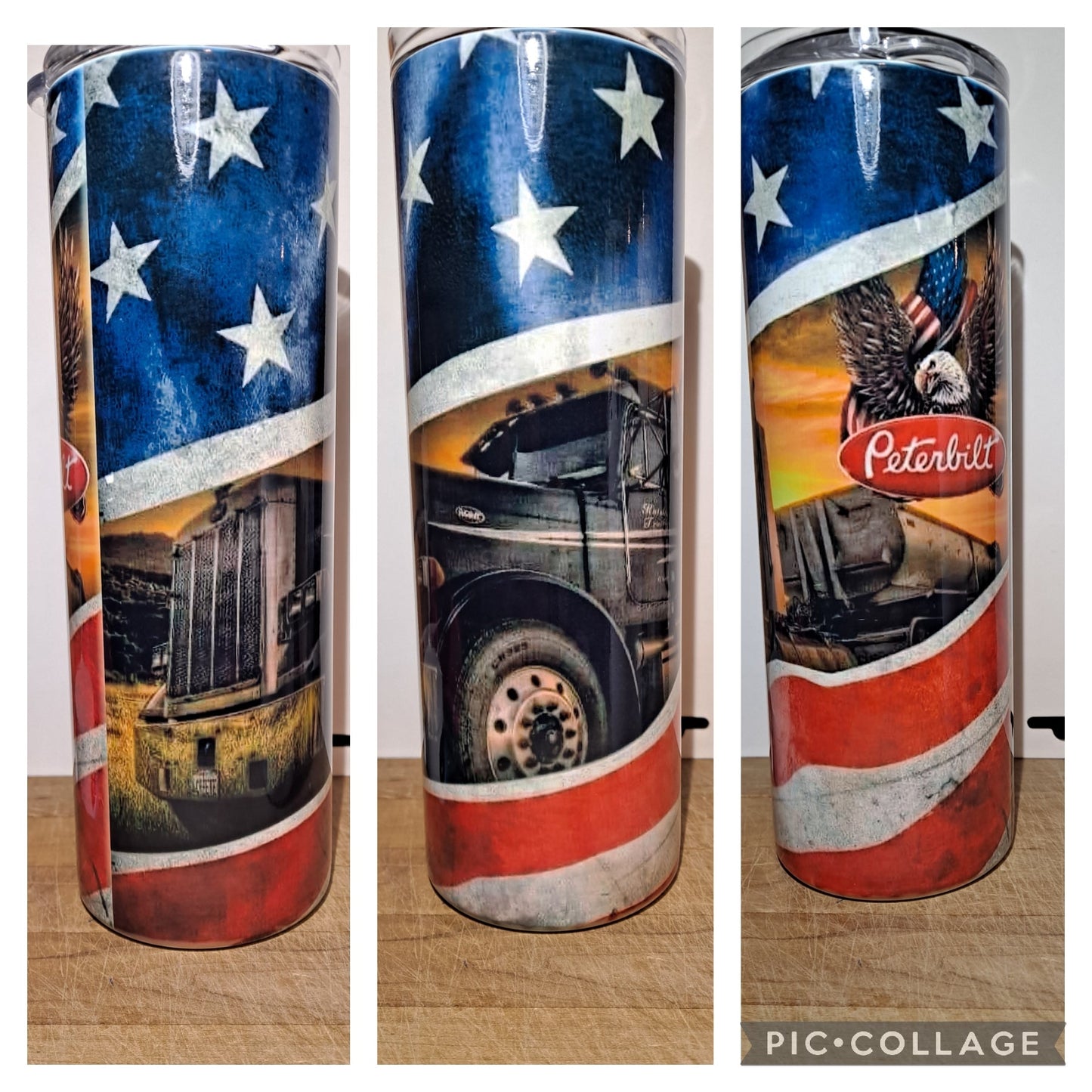 American flag trucker