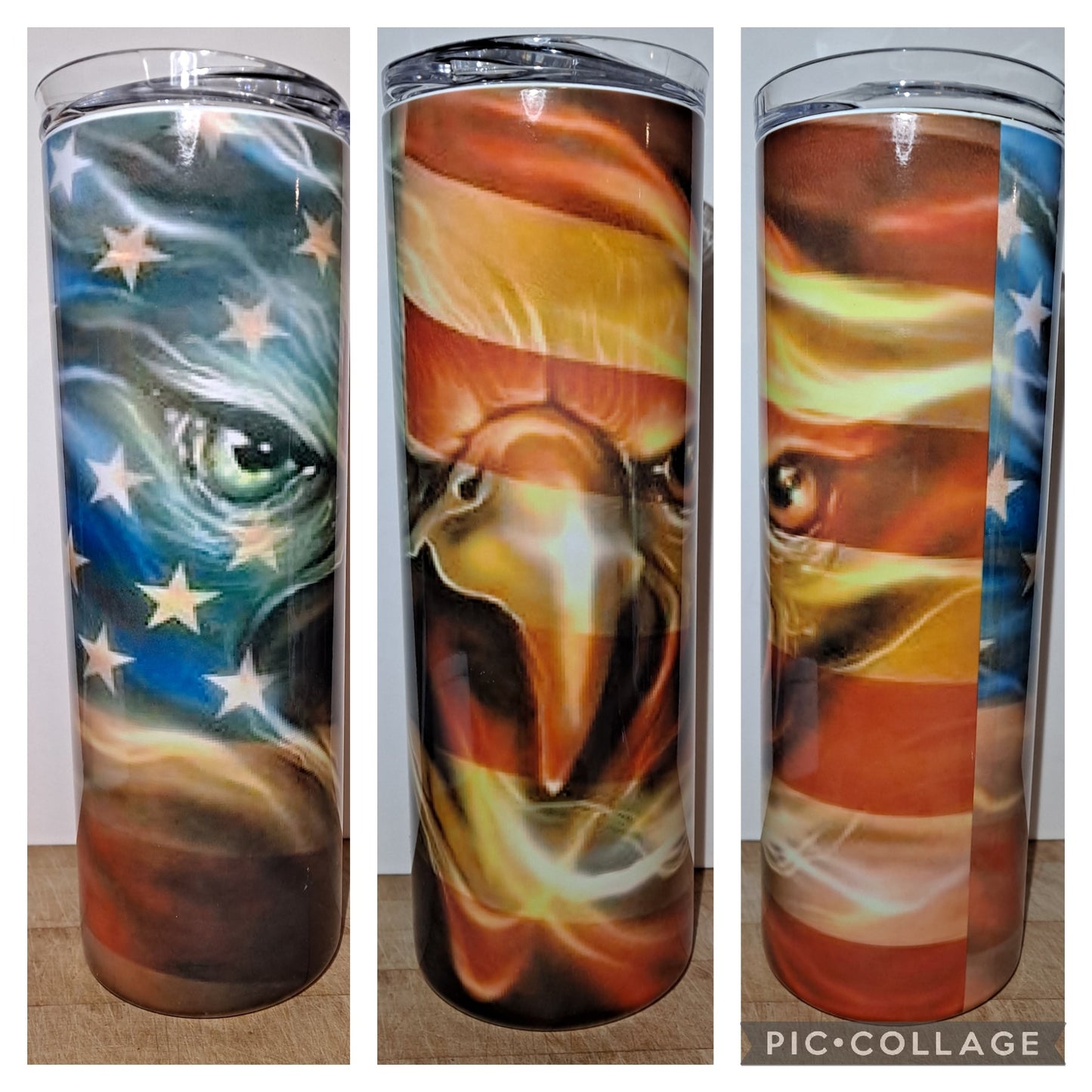 American flag with eagle