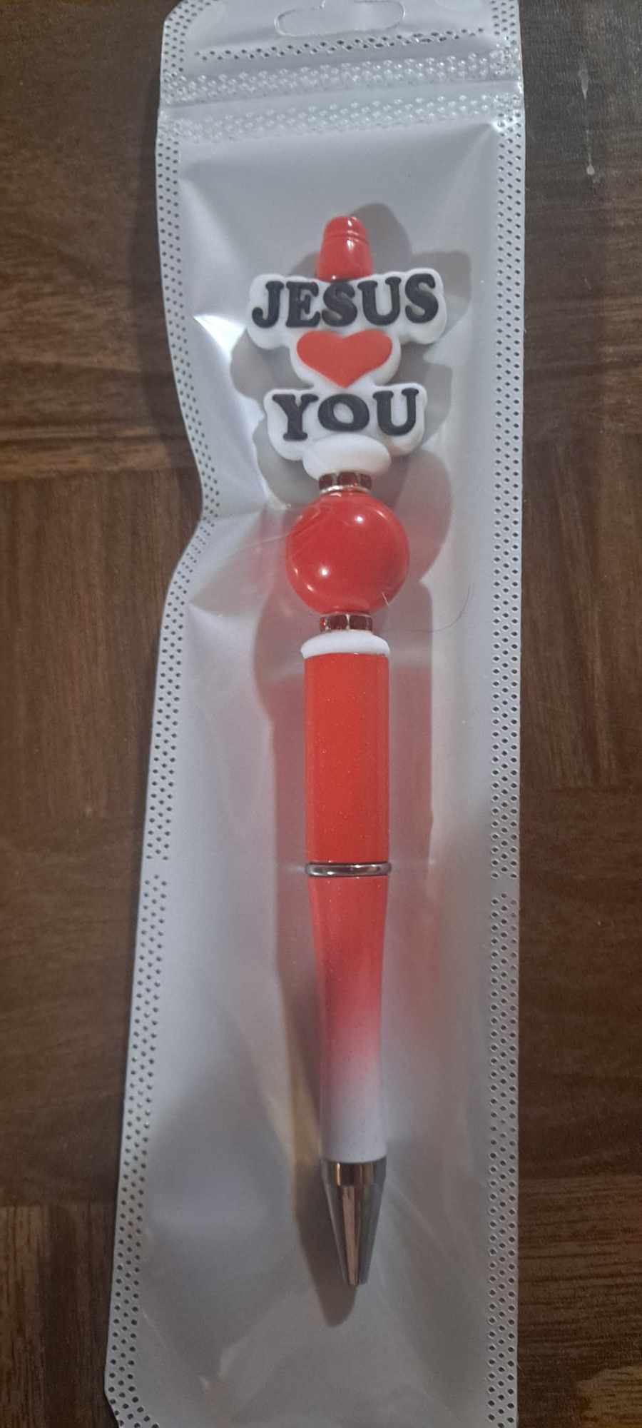 Jesus loves you focal red ombre pen