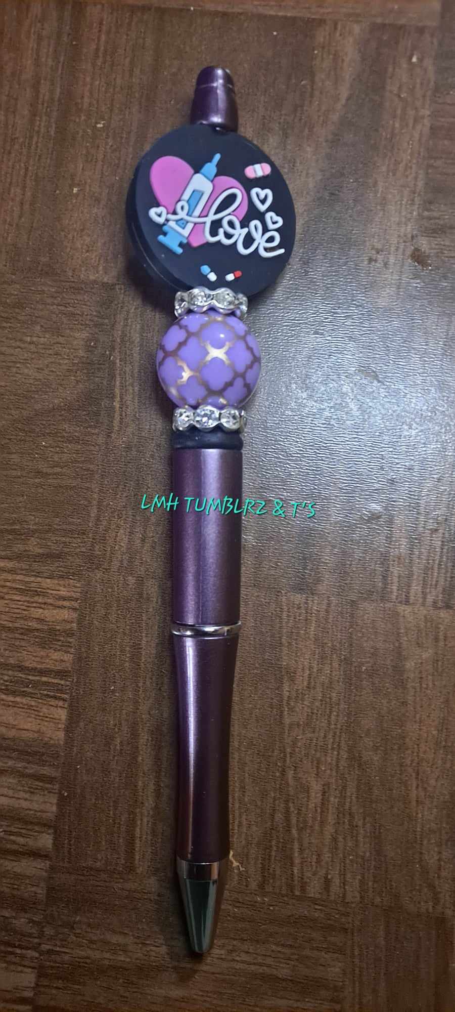 Love needle focal burgundy pen