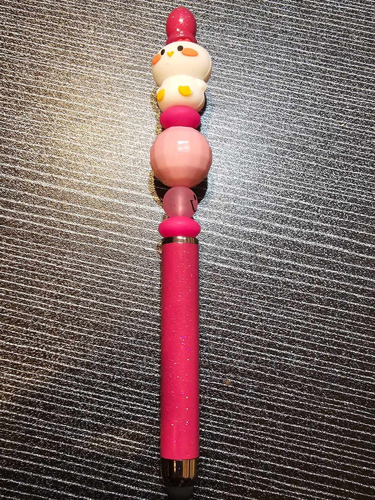 3D chicken pink stylus pen