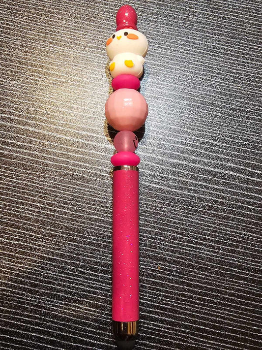 3D chicken pink stylus pen
