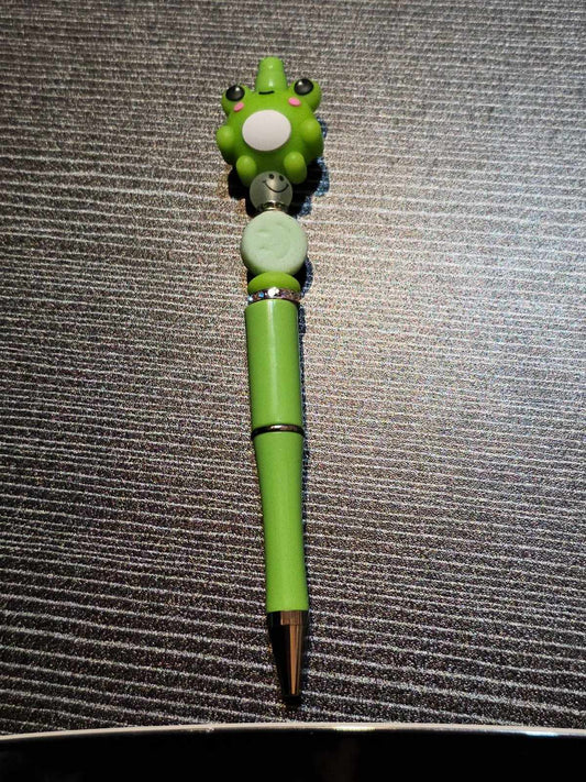 3D frog focal light green pen