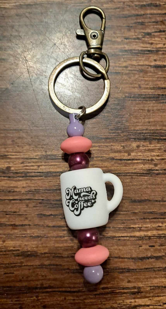 3D Mama needs coffee focal keychain