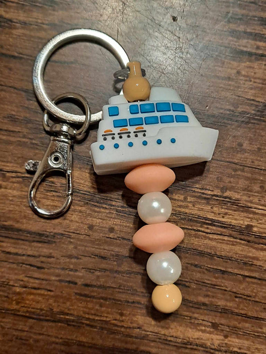 3D ship focal flesh tone spacers keychain