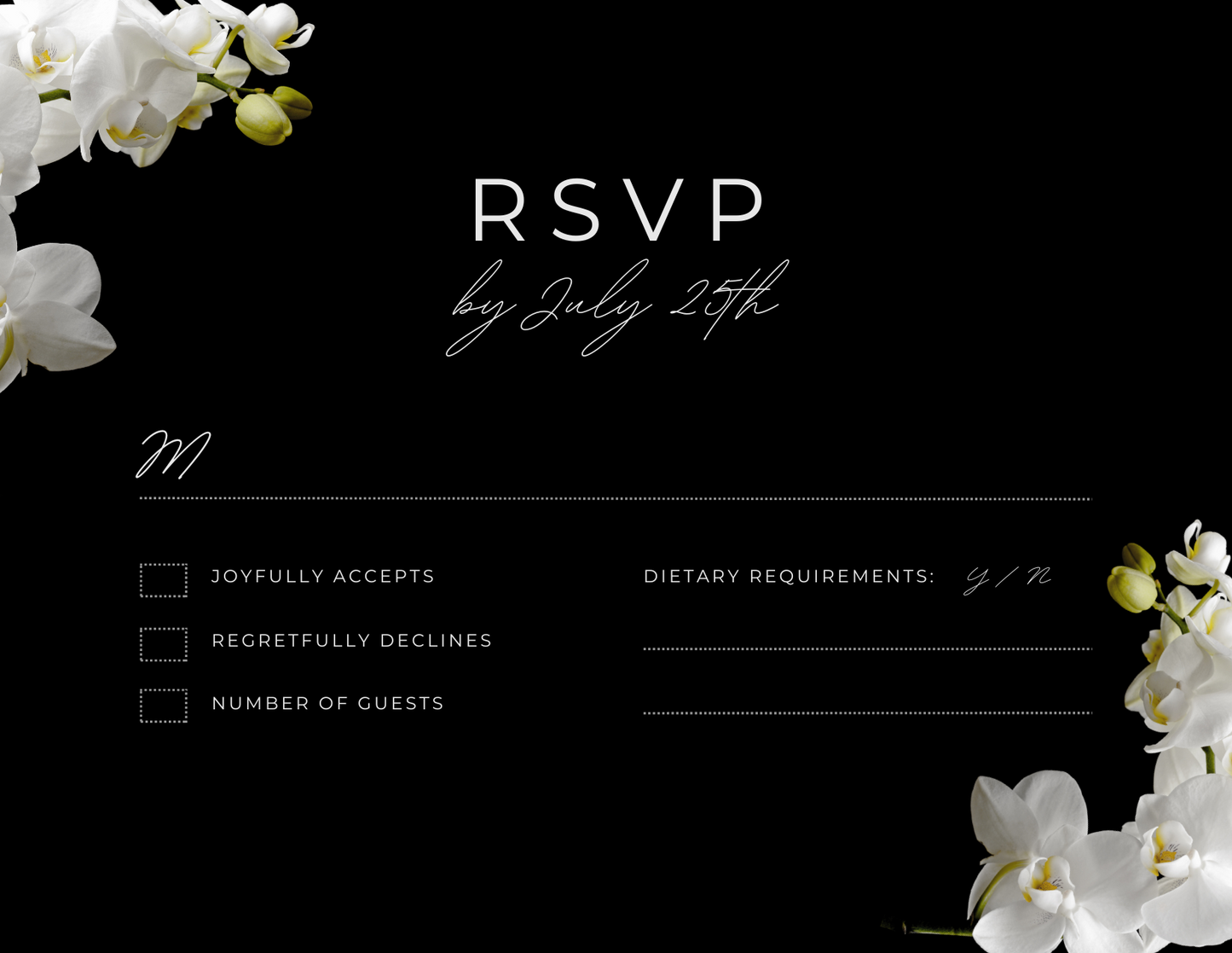 RSVP Black with White Flowers Elegant
