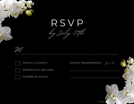 RSVP Black with White Flowers Elegant
