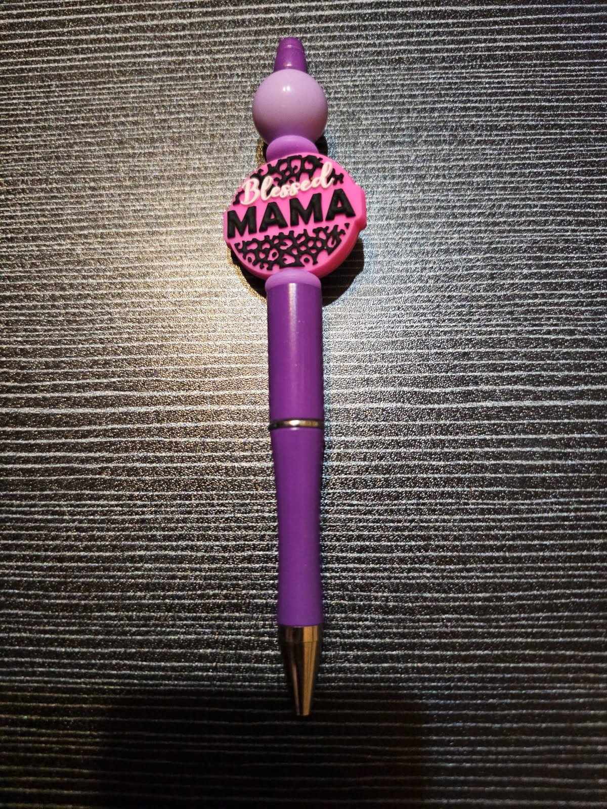 Blessed Mama pink focal dark purple pen