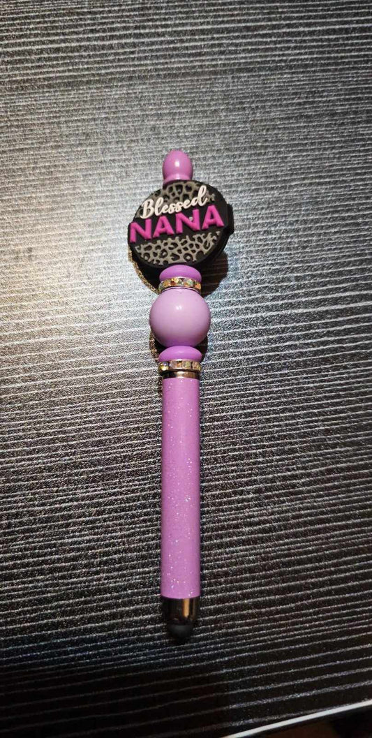 Blessed Nana cheetah focal lilac stylus pen