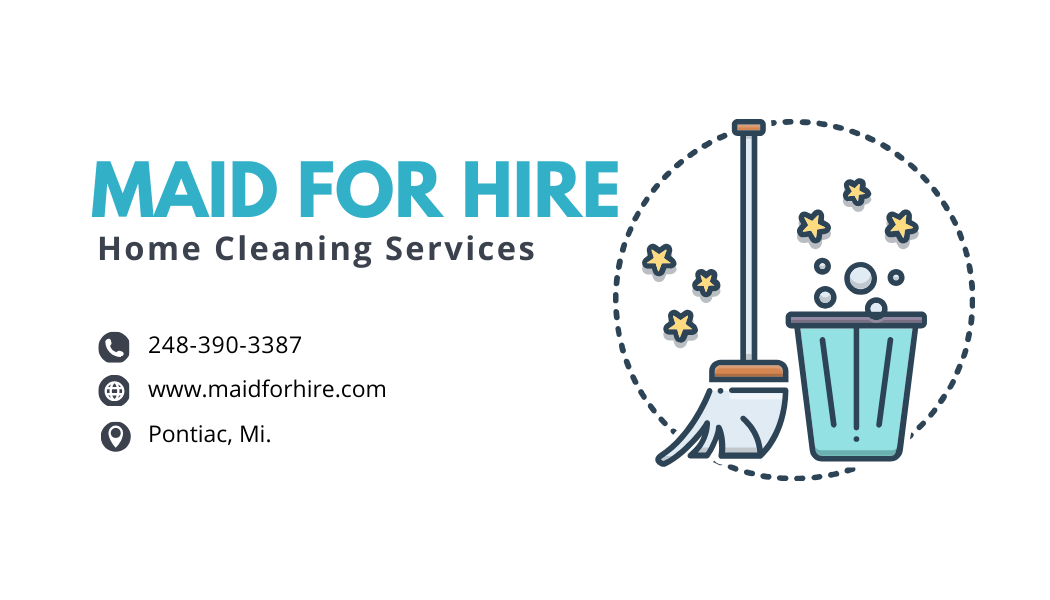 Maid For Hire Business Cards
