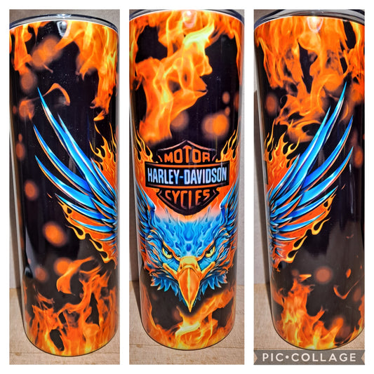 Harley Davidson blue. Wings
