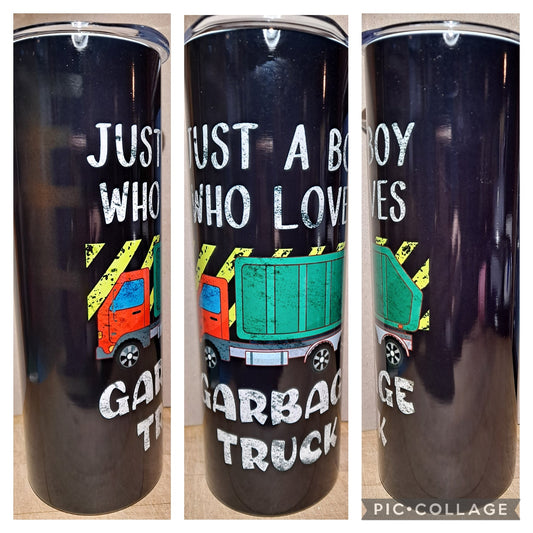 Just a boy who loves garbage trucks