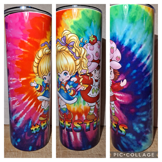 Tie Dye rianbow brite and strawberry shortcake