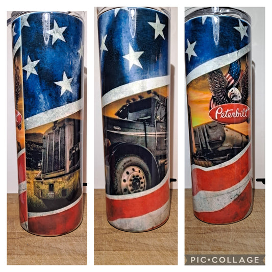 American flag trucker