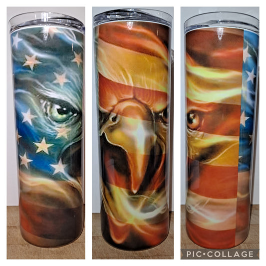 American flag with eagle