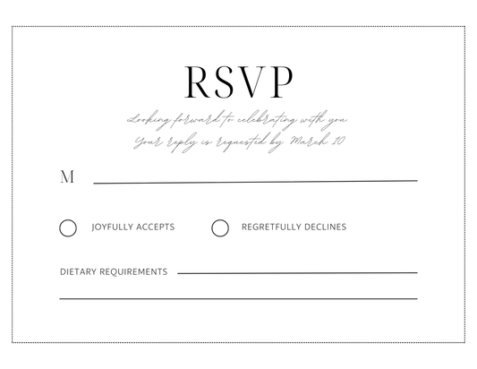 Elegant Wedding RSVP postcard joyfully