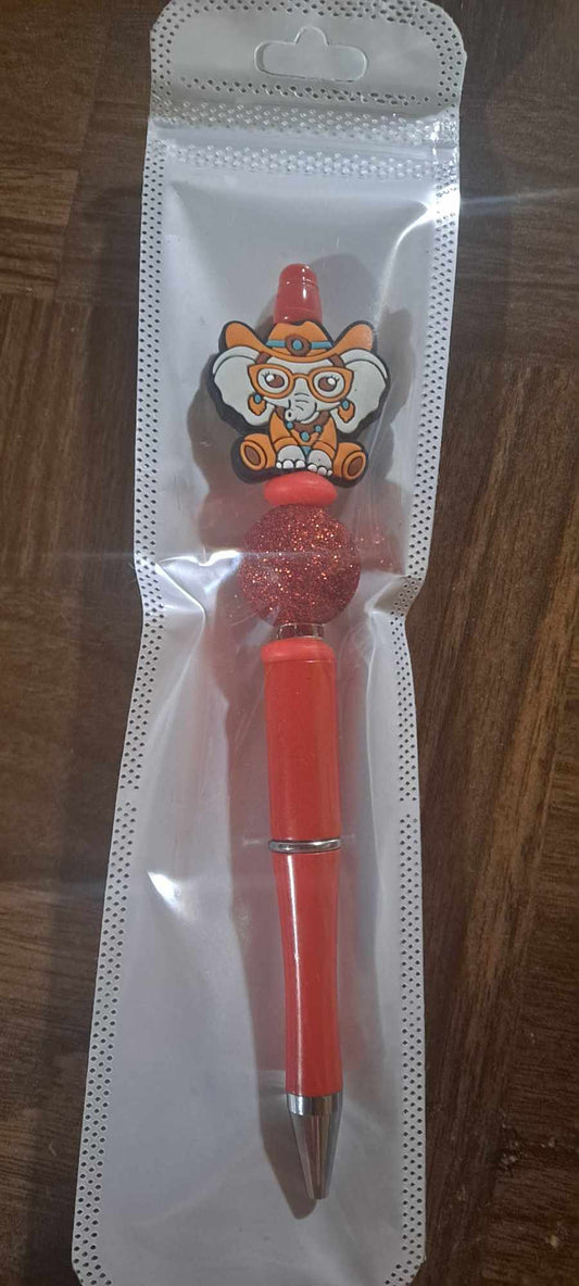 Ellie the elephant cowgirl focal red pen