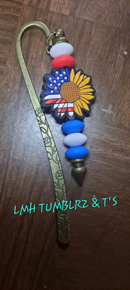 Flag sunflower focal Hairpin hook bookmark