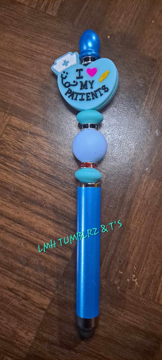 I love my patients focal blue stylus pen