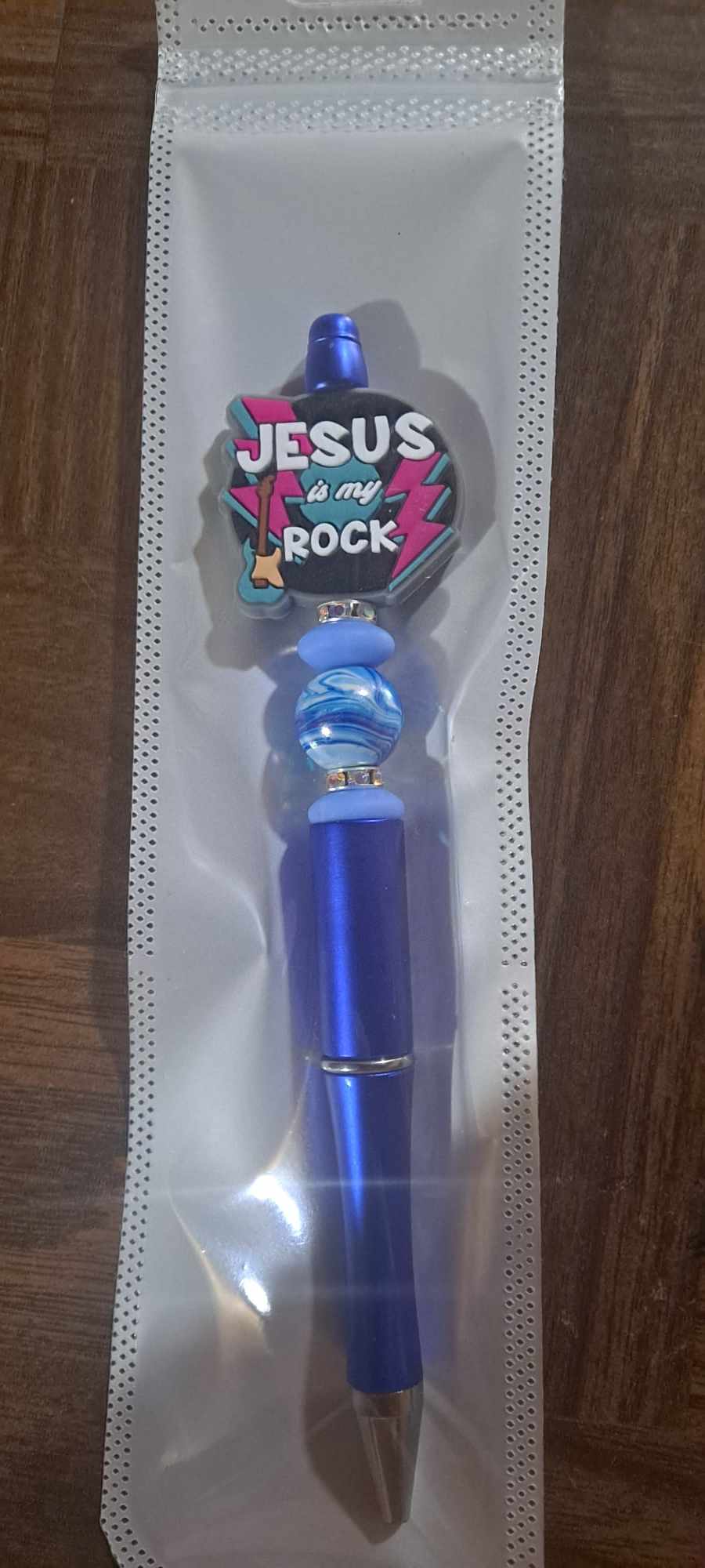 Jesus is my Rock focal blue pen