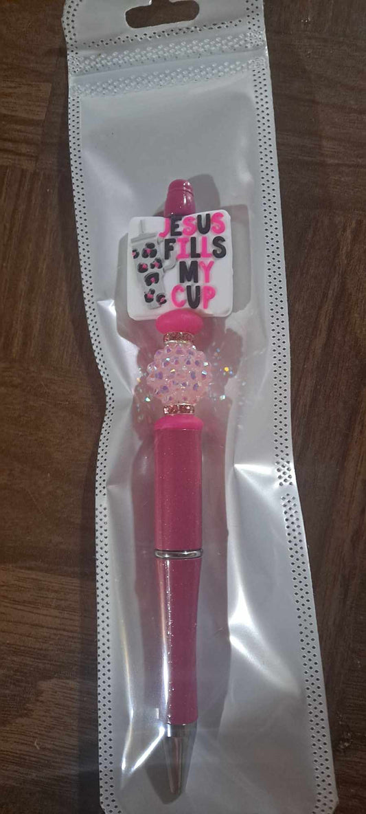 Jesus fills my cup focal pink pen