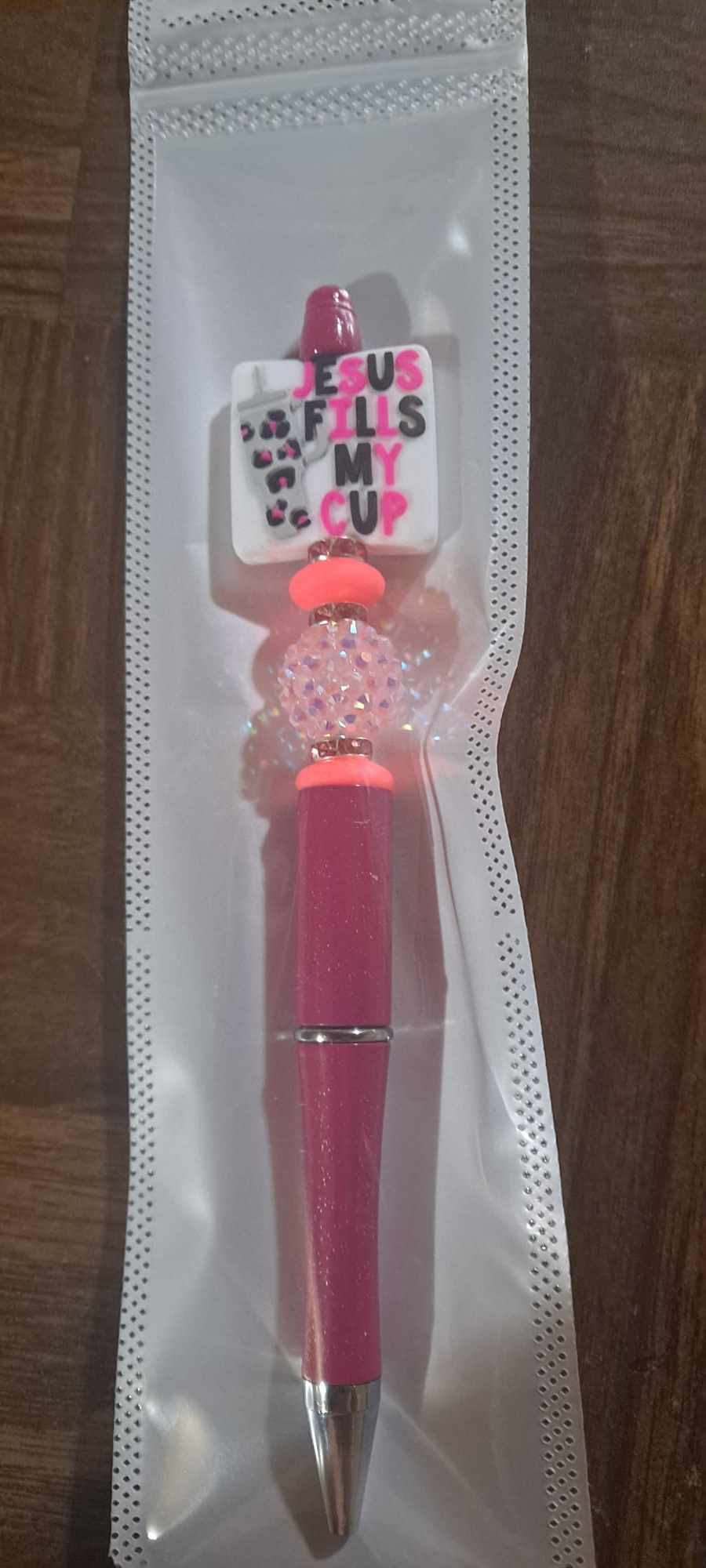 Jesus fills my cup focal pink pen