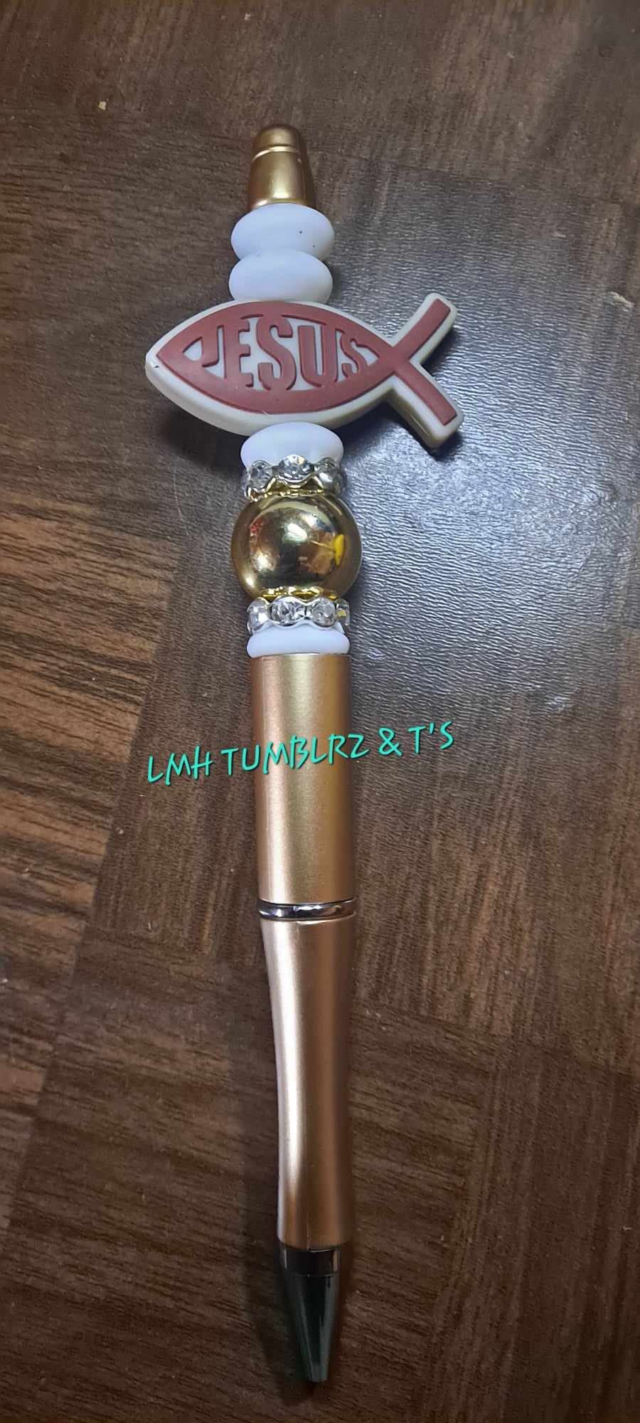 Jesus fish focal gold pen