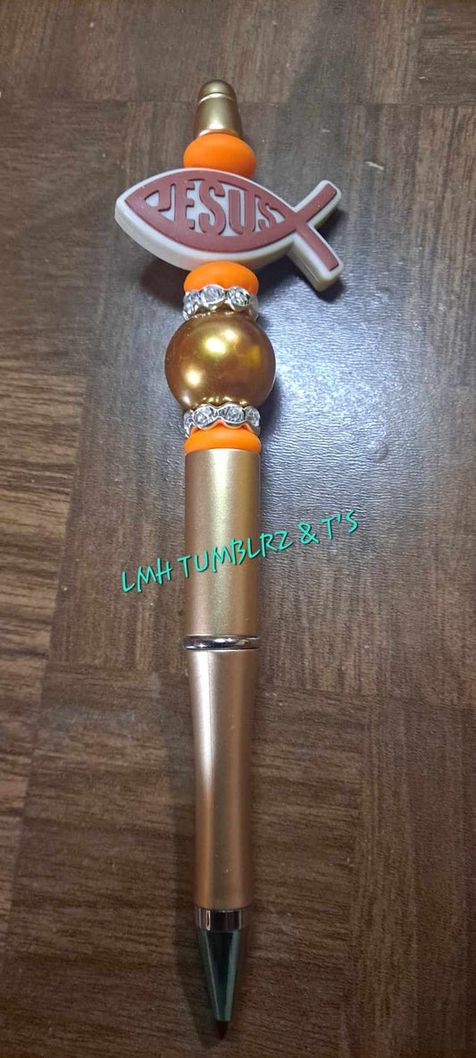 Jesus Fish Focal Gold Pen