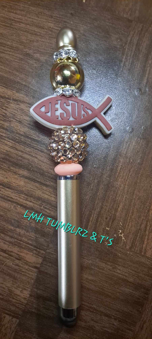 Jesus fish focal gold stylus pen