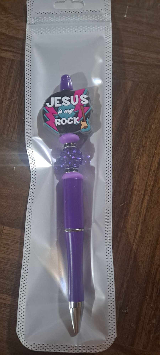 Jesus is my Rock focal purple pen