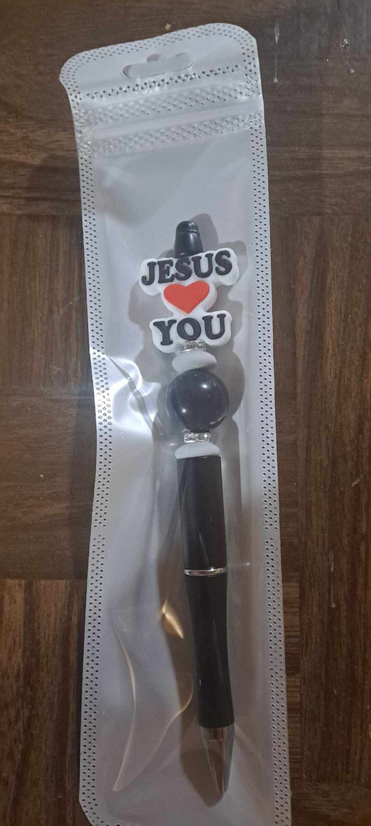 Jesus loves focal black pen