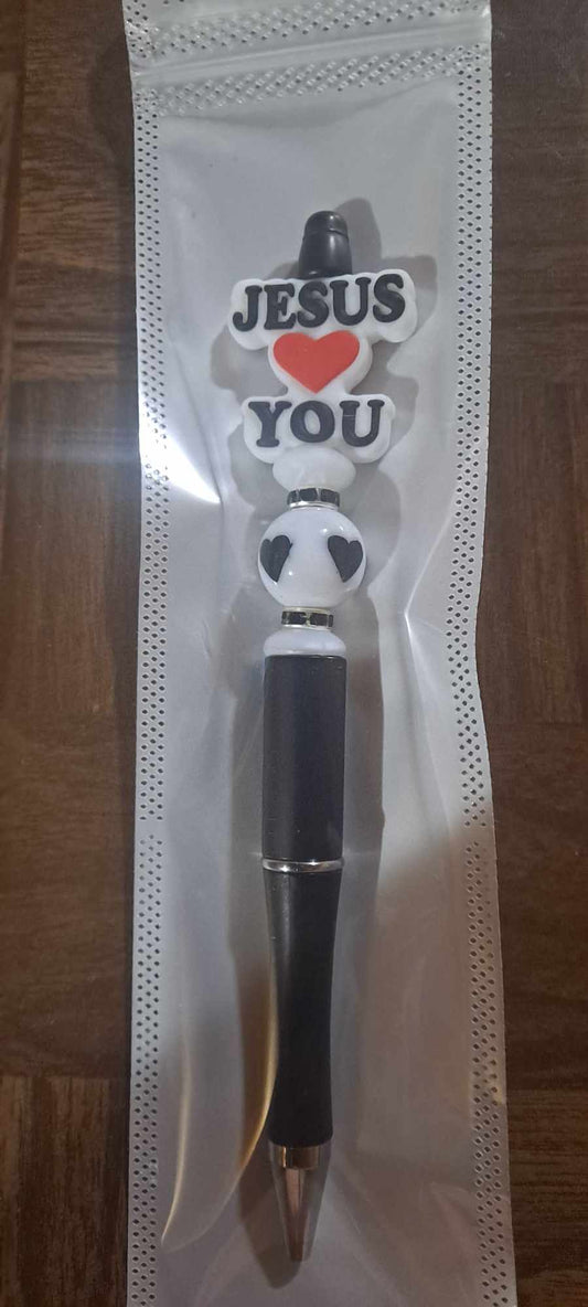 Jesus love you focal black pen