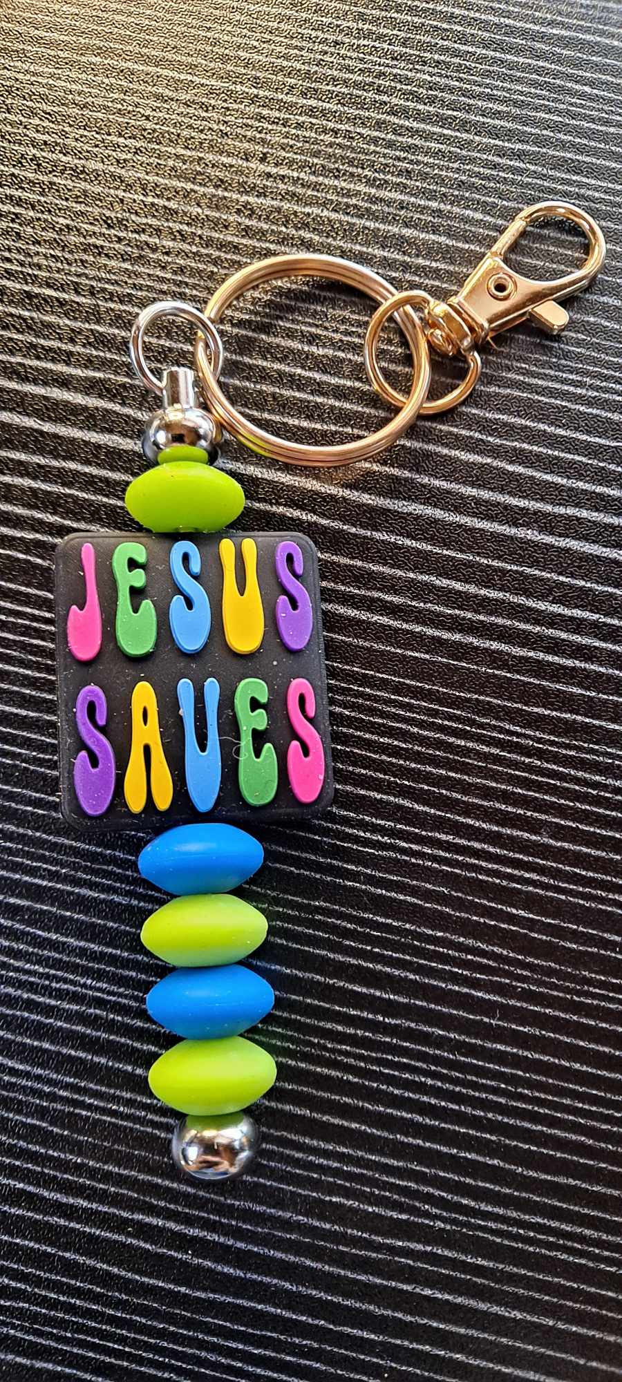 Jesus saves focal keychain