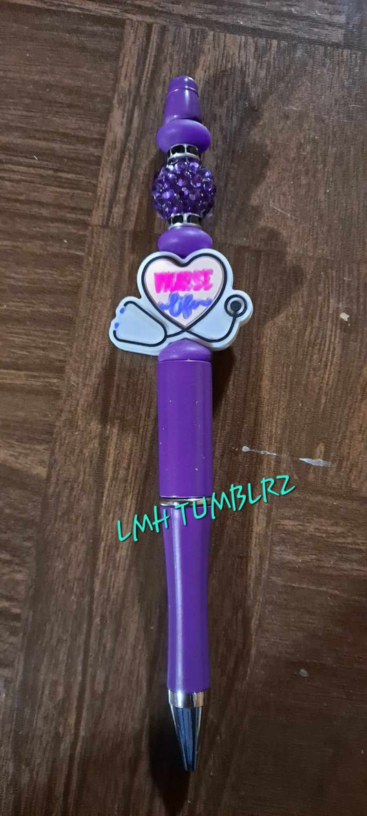 Nurse stethoscope focal purple pen