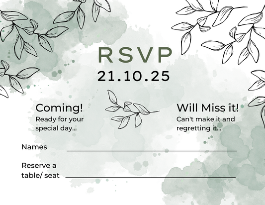 Pastel Green Elegant Wedding RSVP