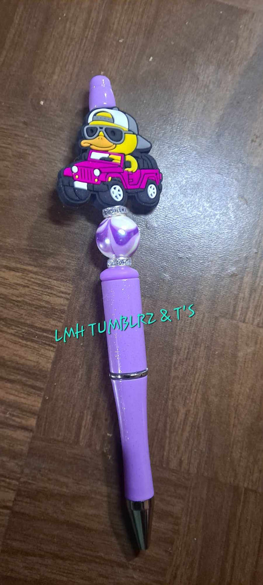 Pink duck jeep focal lilac pen