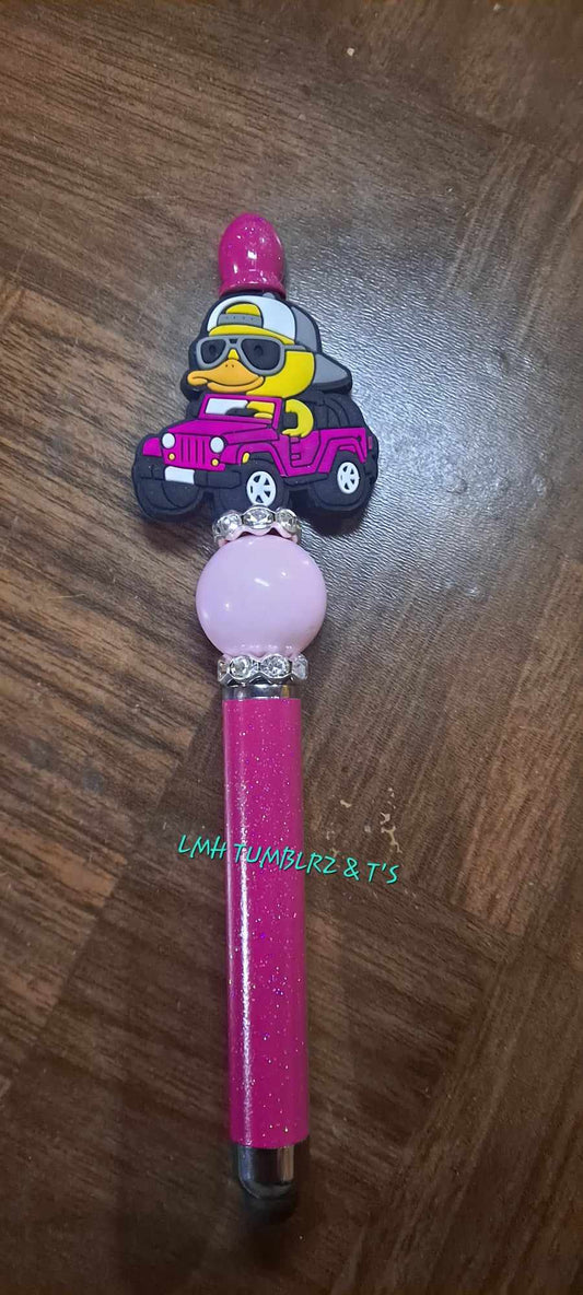 pink jeep rubber duck focal pink stylus pen