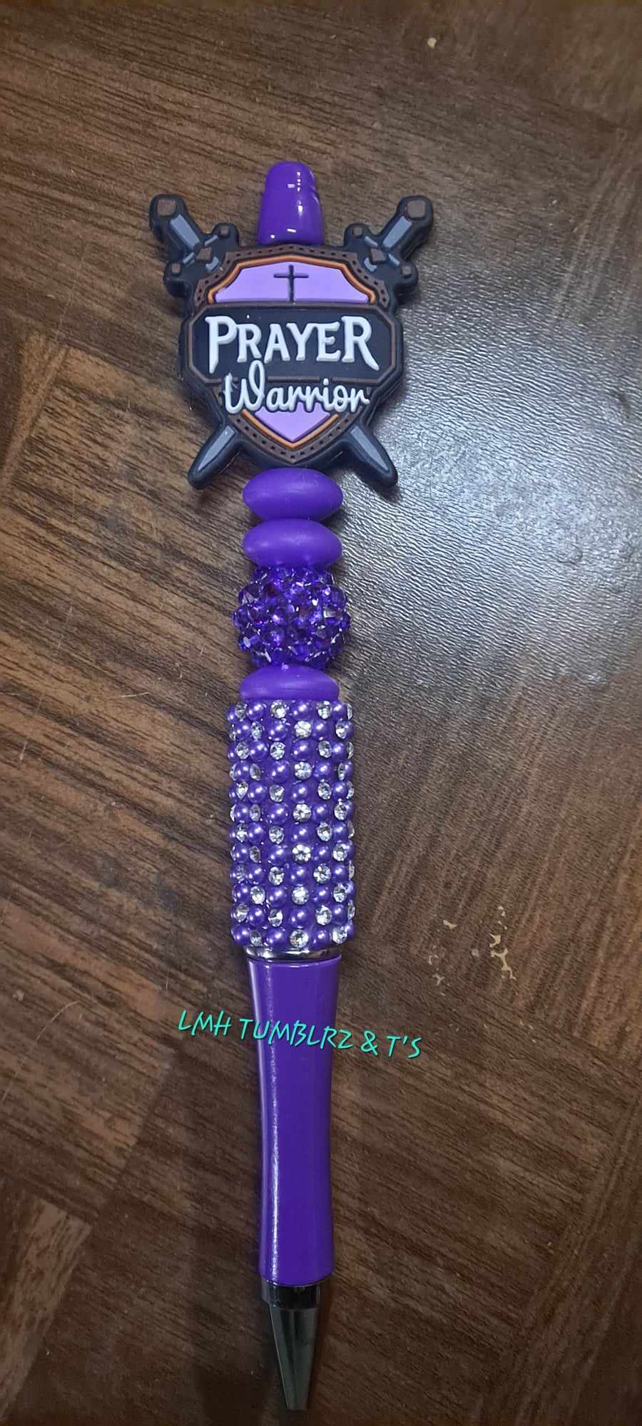 Prayer warrior focal purple bling pen