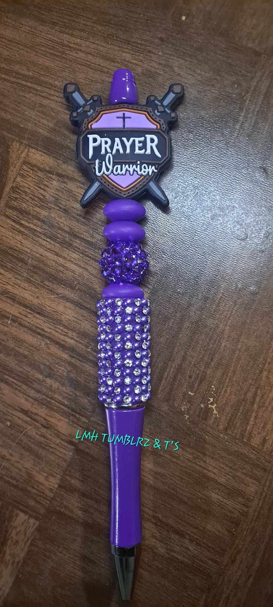 Prayer warrior focal purple bling pen