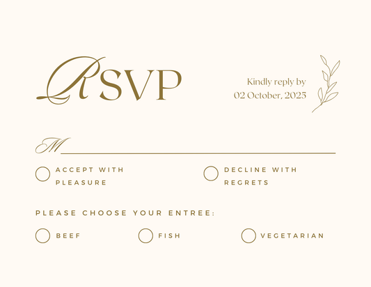 Minimalist RSVP One Leaf