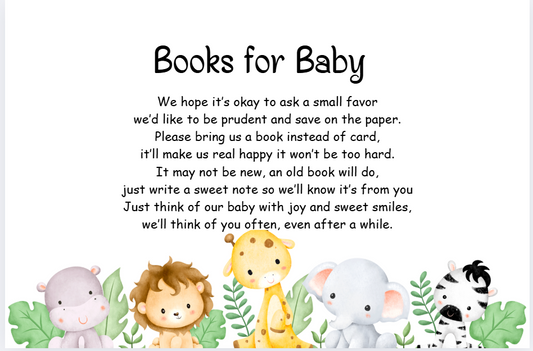 Books for Baby card with baby animals