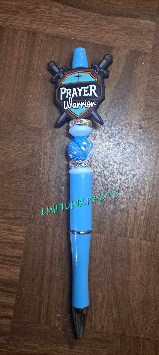 Teal prayer warrior focal light blue pen