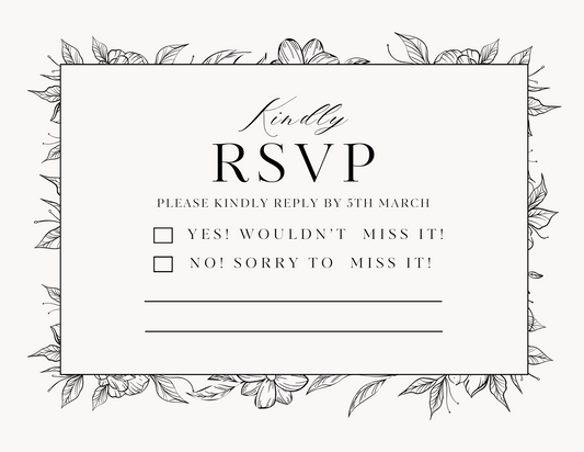 Wedding Kindly RSVP postcard
