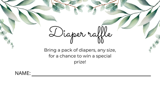 White Diaper Raffle ticket