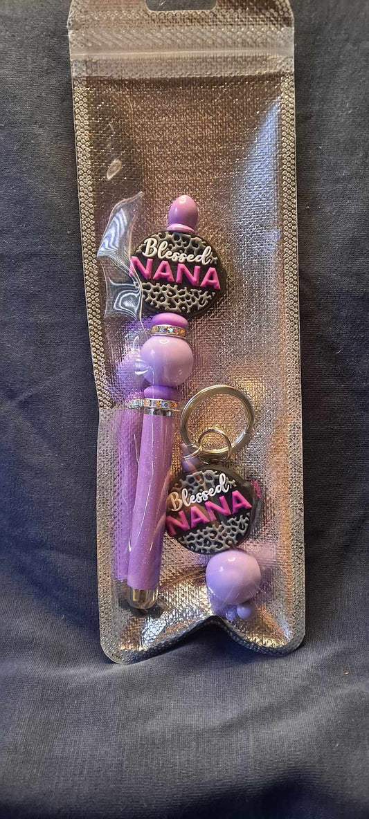 blessed Nana focal lilac stylus with keychain set