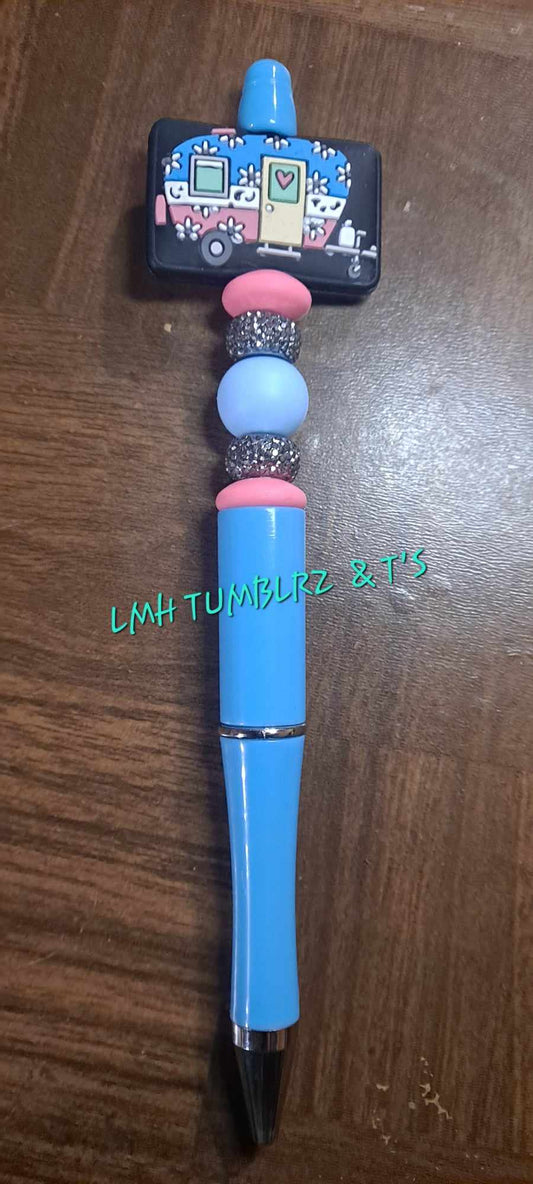 Camper Red white and blue focal light blue pen